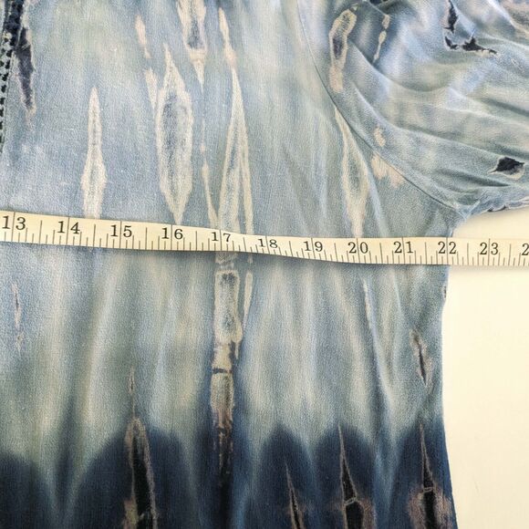 CB Established 1962 Women's 1X Blue Tie Dyed Rayon Pullover Tunic Top - Picture 6 of 7